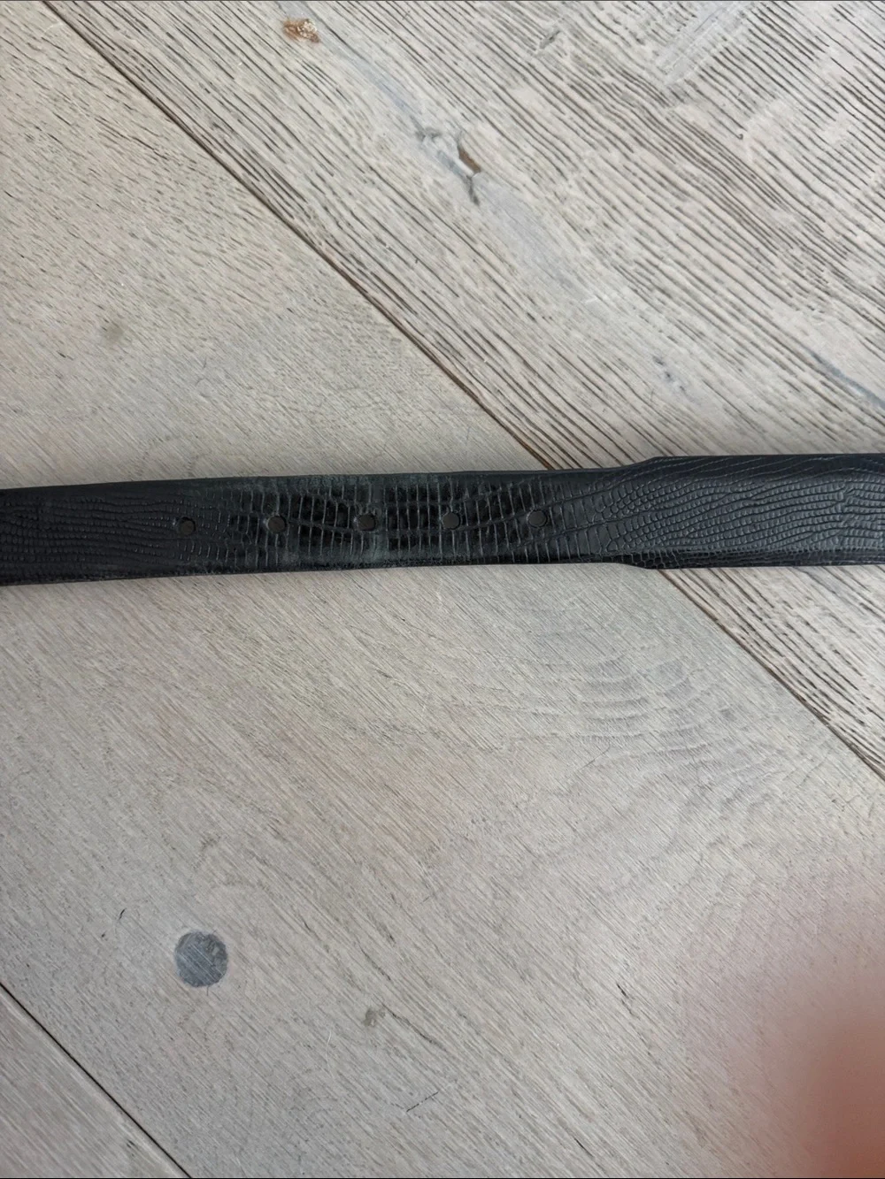 VNT Johnston & Murphy Black Leather Belt with Silver Buckle